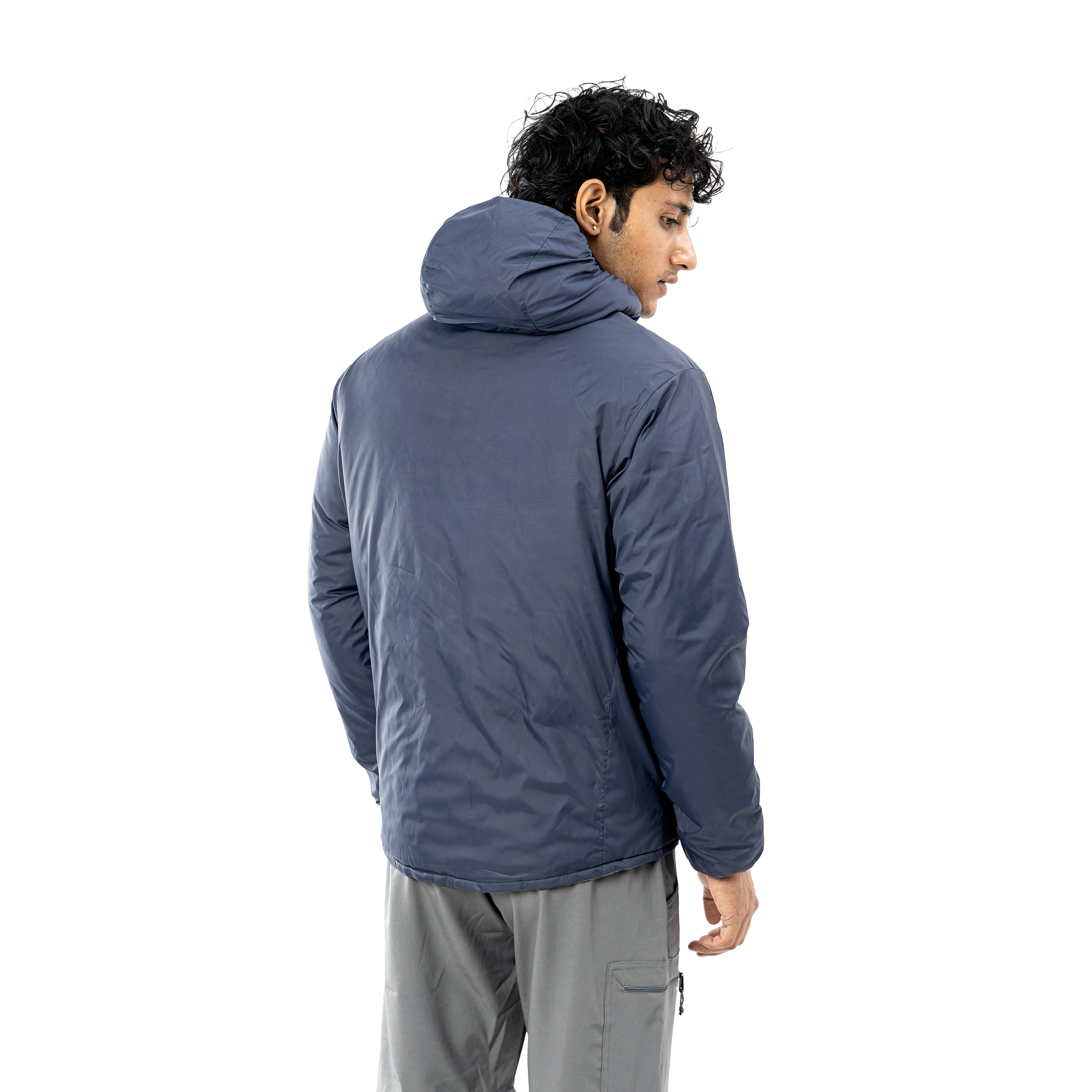 Tripole Mens Jacket 5°C Navy Blue Back - Winter Comfort Trekking Daily Use