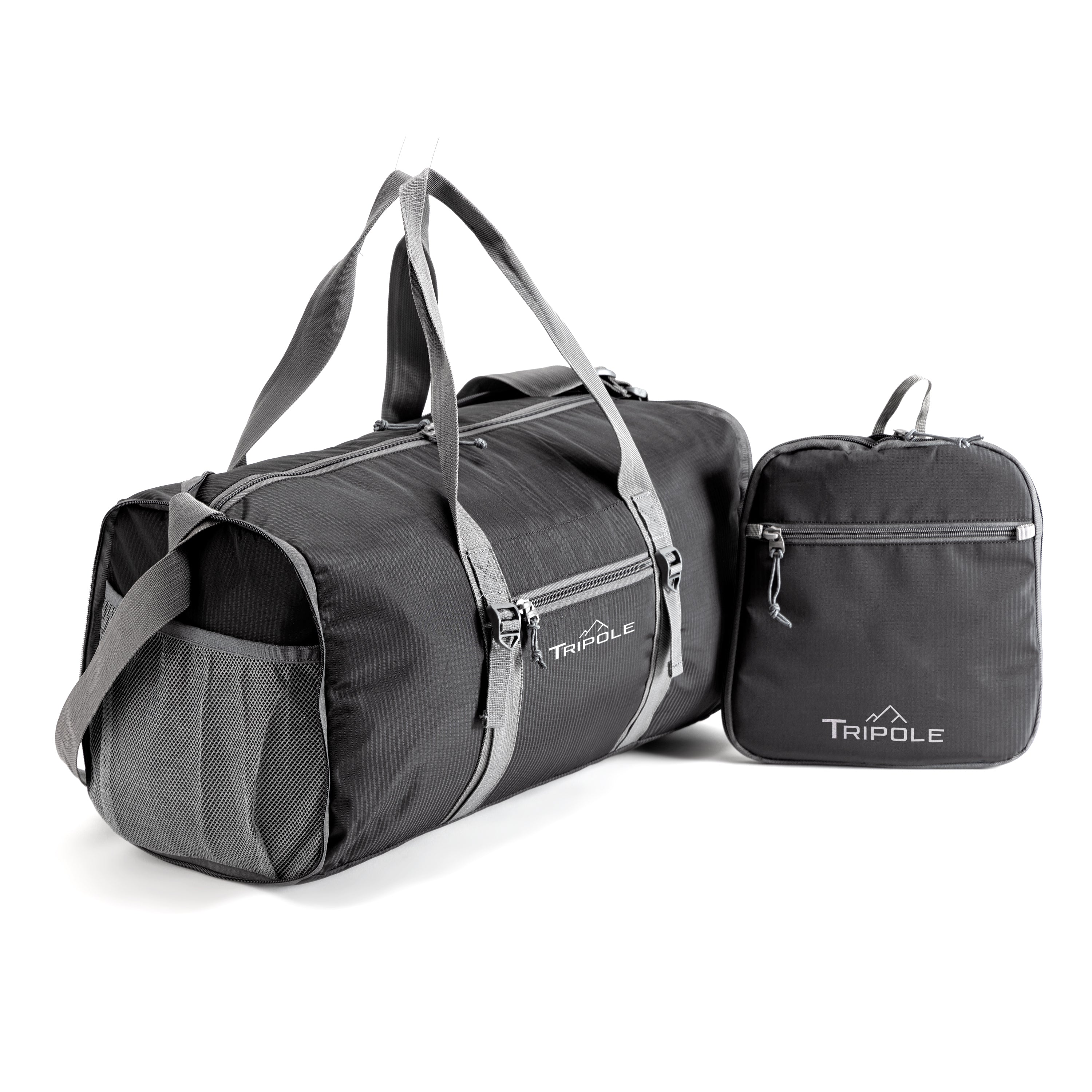 Tripole PAKEasy Duffel Black Combo Folded and When fully filled Foldable Portable Travelling Bag