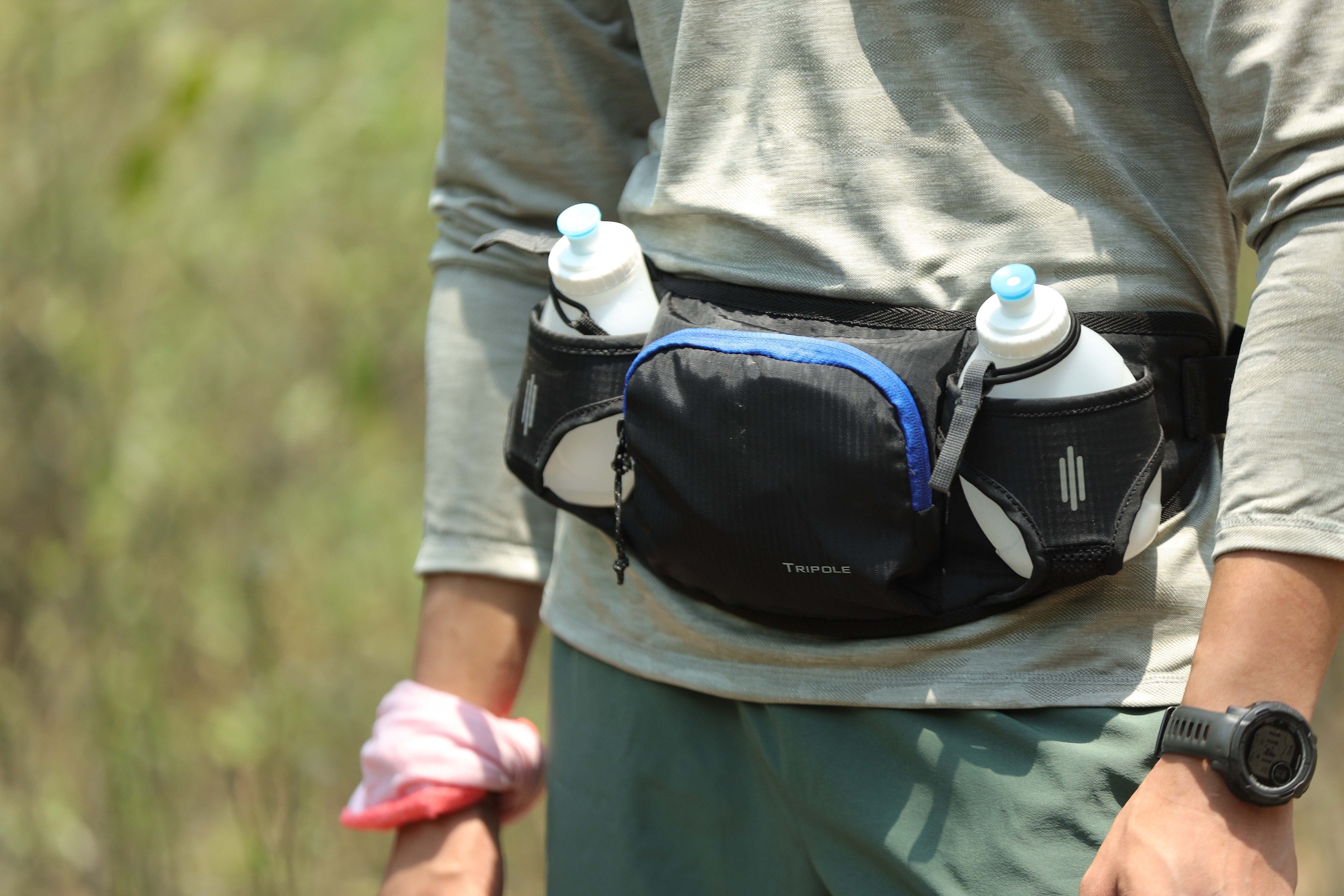 Tripole Runaqua Hydration Belt Black Model Waist Pack Running Cycling