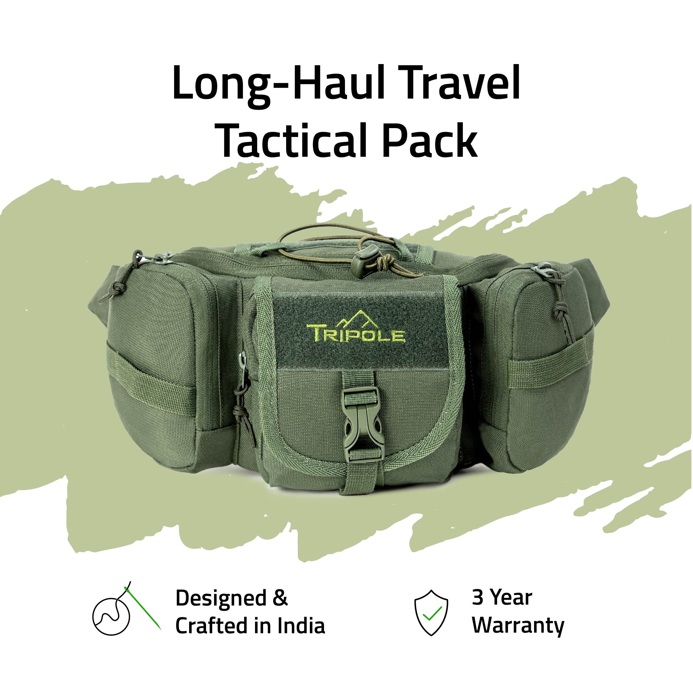 Tripole Tactical Waist Pack Army Green Trekking Hiking Backpacking Travelling