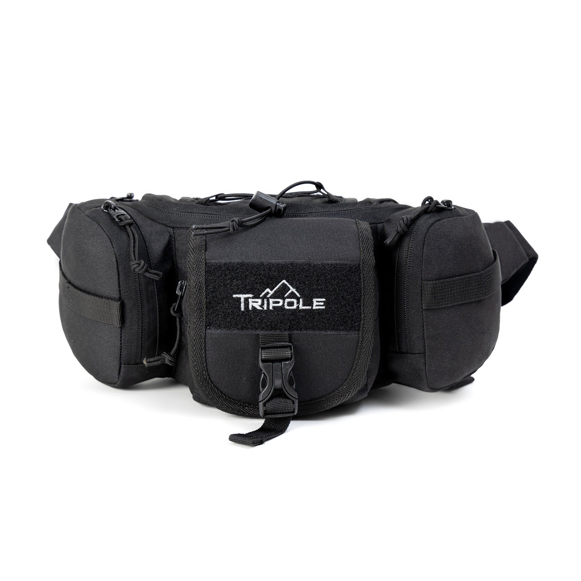 Tripole Tactical Waist Pack and Fanny Bag for Men Women Lightweight Durable For Travel, Hiking Outdoor Use Black