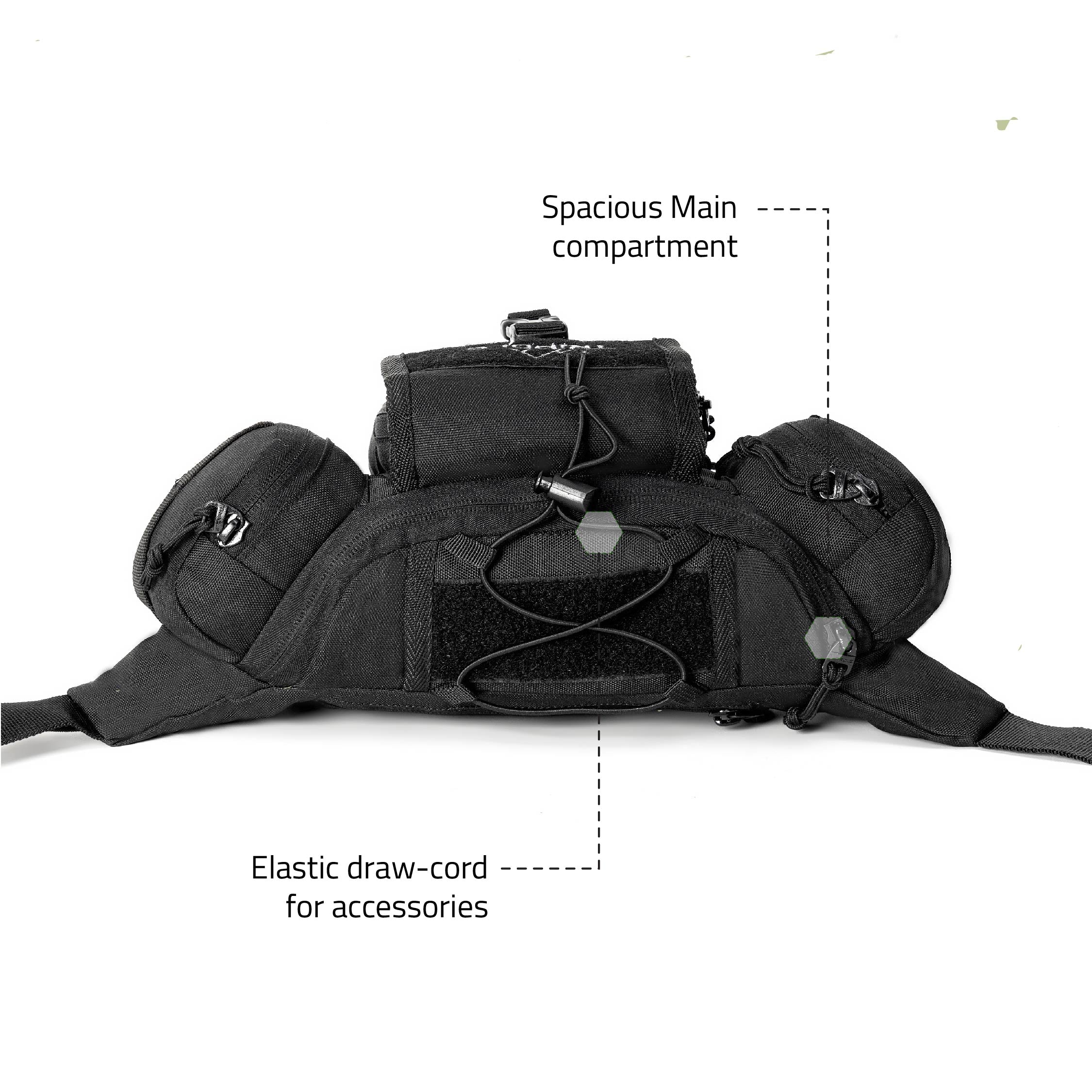 Tripole Tactical Waist Pack Black Top Trekking Hiking Backpacking Travelling