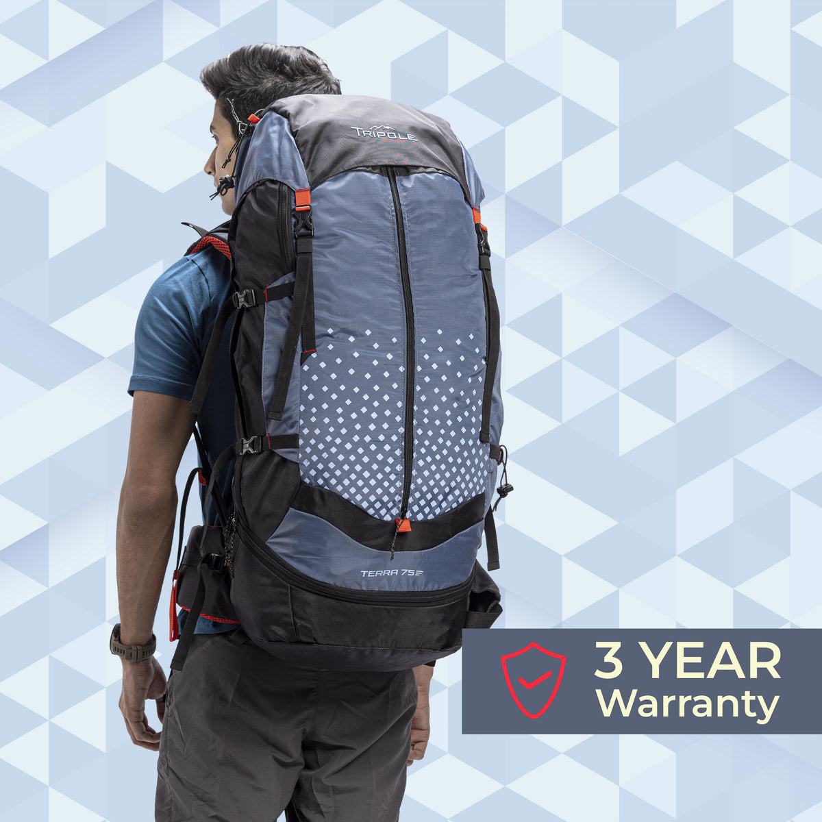 Tripole Terra Backpacking and Trekking Rucksack with Front Opening, Ra ...