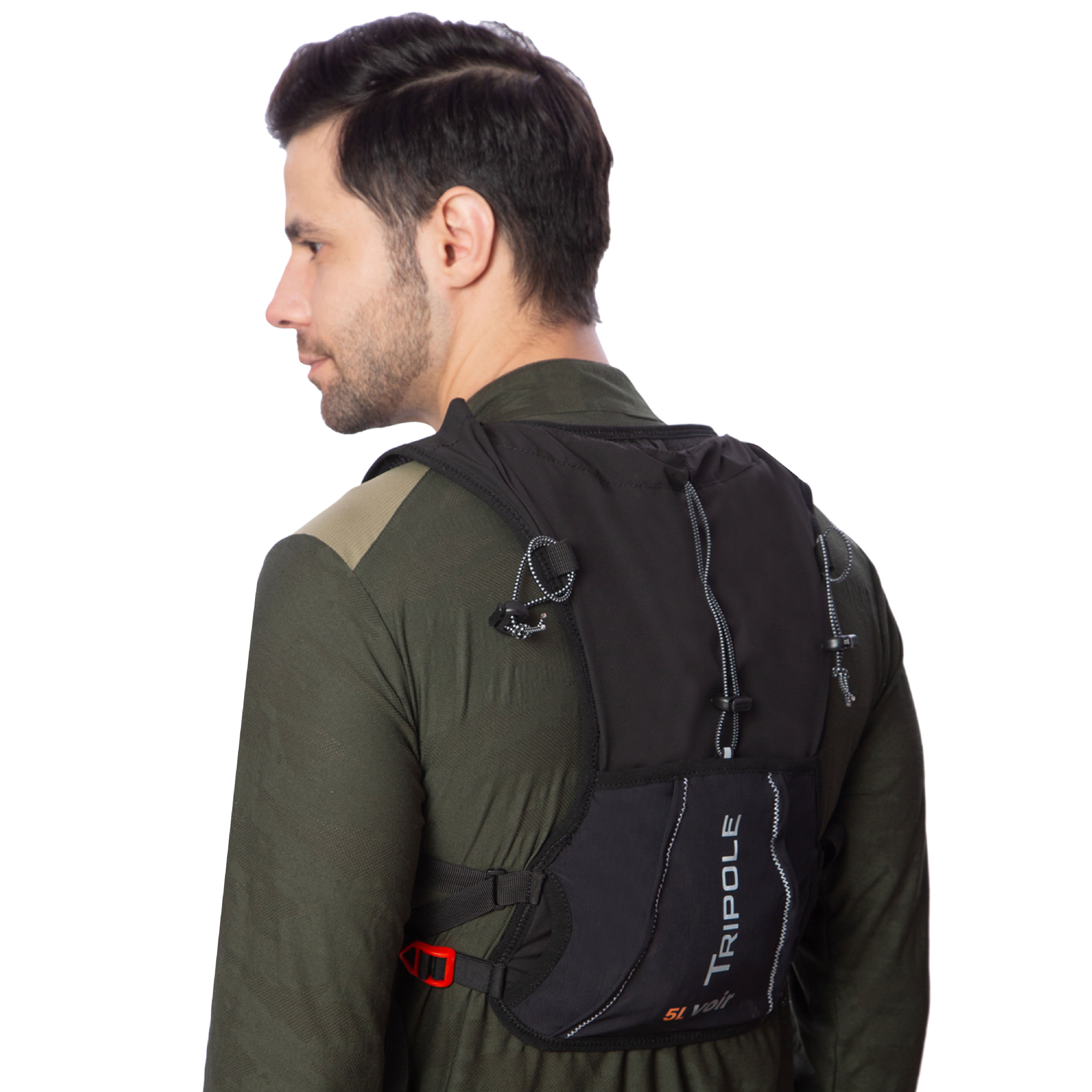 Tripole Voir Hydration Backpack Black Front Model 5 Litre Trail Running Cycling Trekking Hiking