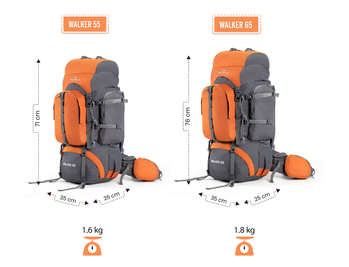 65 Liter Rucksack Tripole Walker 65 Litre Rucksack for Trekking and Travel | Laptop Slee ...