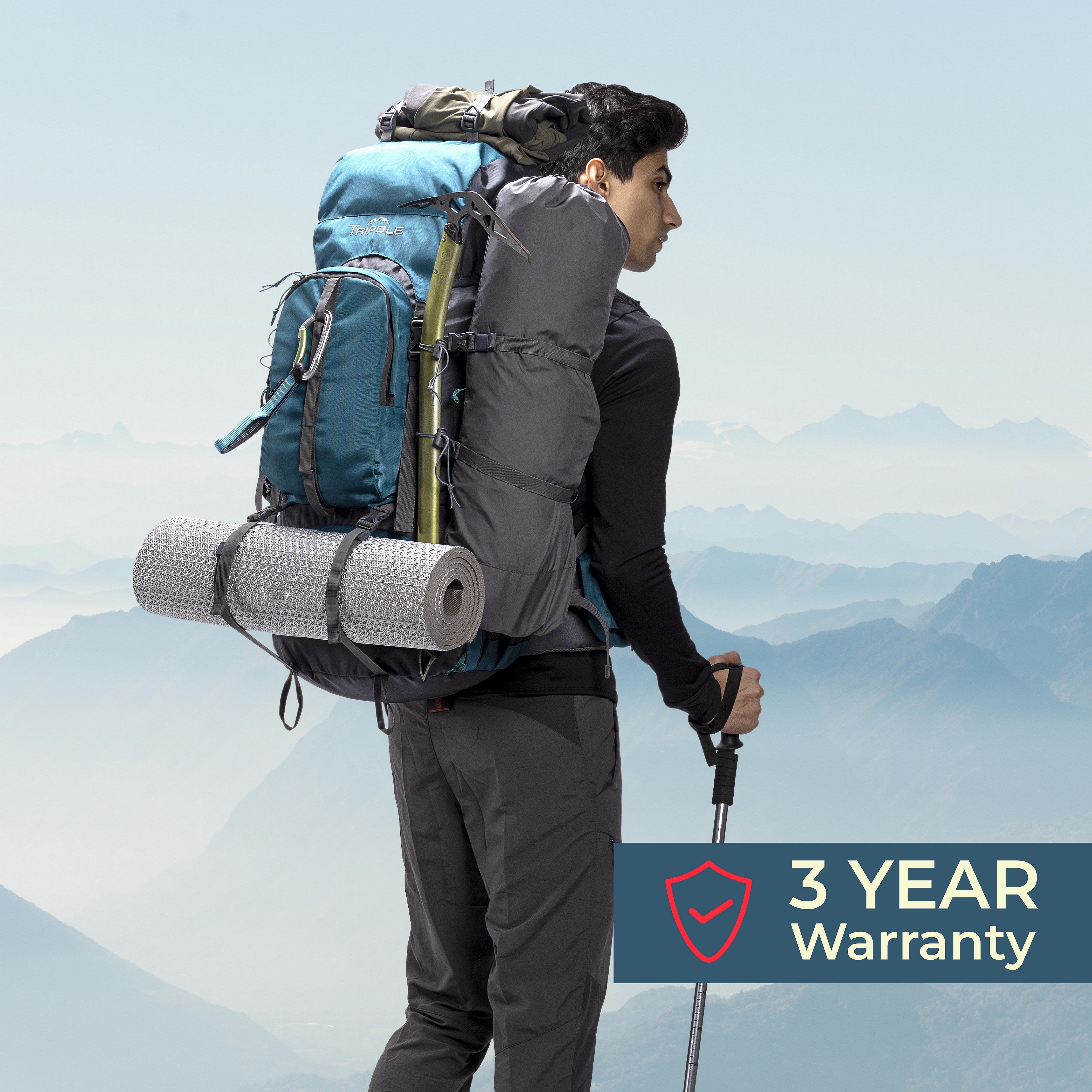 all-groups Tripole Walker 65L Warranty - Internal Frame Rucksack for Hiking Trekking Backpacking Travelling