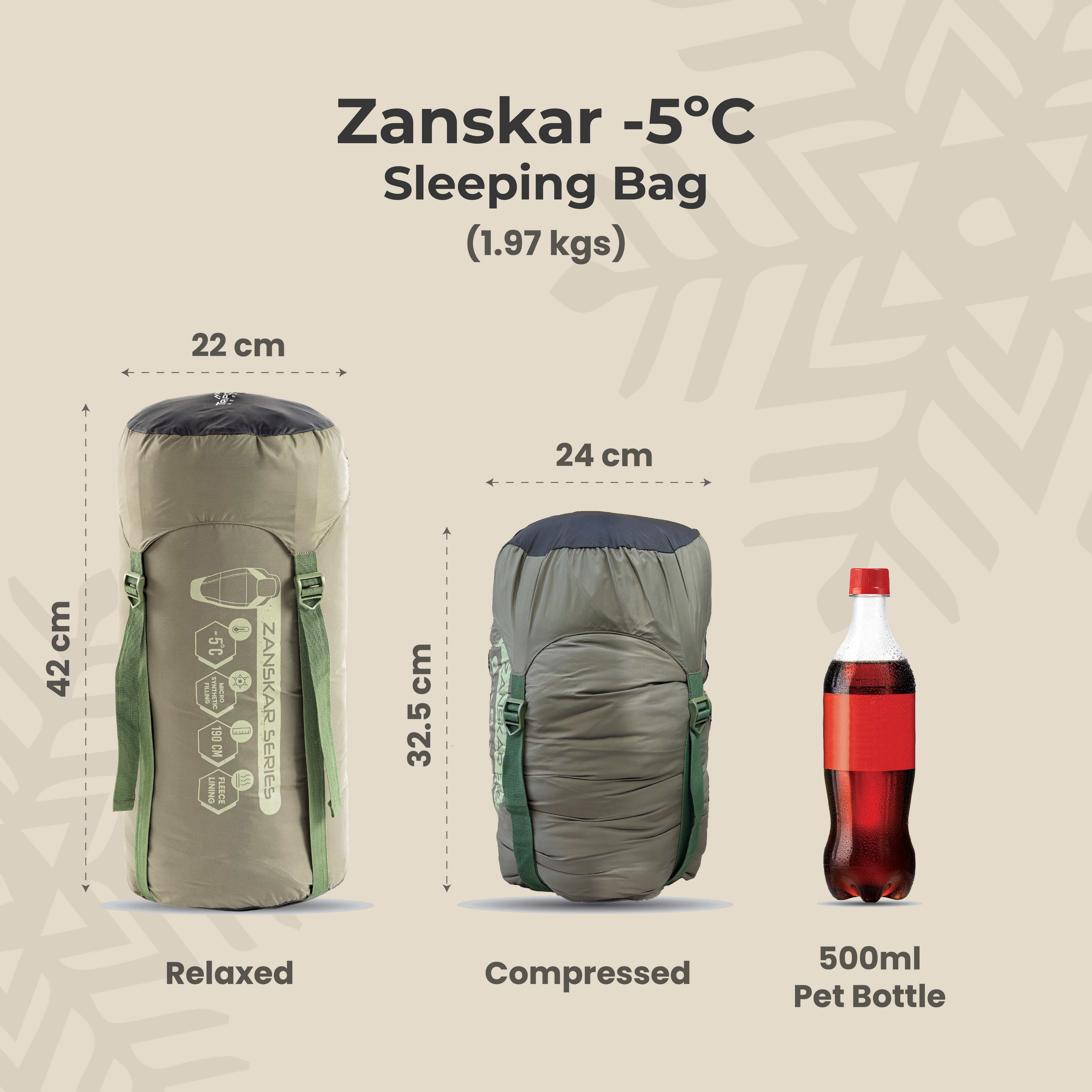 Tripole Zanskar Army Sleeping Bag with Fleece Lining for Cold