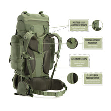 Colonel Series 80 Litre Rucksack + Detachable Day Pack & Rain Cover | Army Green