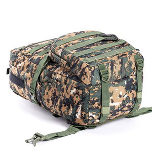 Tripole Captain 25 Litres Tactical Backpack with MOLLE Webbing and Carabiner - Digital Camouflage
