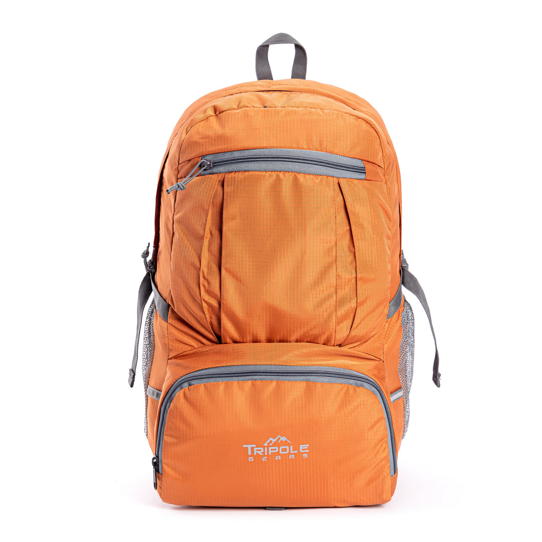 Foldable PAKEASY Backpack and Day Bag for Hiking and Day Trips | Orange