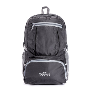 Foldable PAKEASY Backpack and Day Bag for Hiking and Day Trips | Black