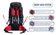 Tripole Terra Backpacking and Trekking Rucksack with Front Opening, Rain Cover and Metal Frame | 3 Year Warranty | Red Melange | 50 Litres