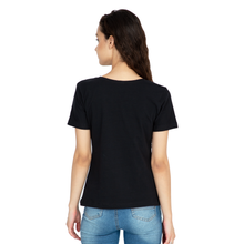 Cotton Stretchable Women T-Shirt Solid Color | Black