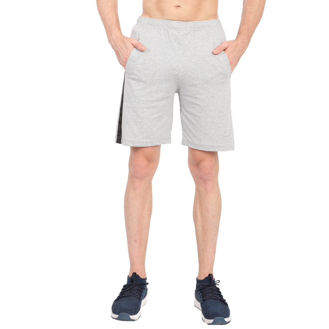 Tripole Men's Cotton Stretchable Shorts for Gym and Running | Grey