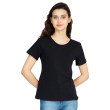 Cotton Stretchable Women T-Shirt Solid Color