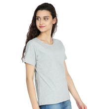 Cotton Stretchable Combo Women T-Shirt Solid Color | Black | Grey Melange