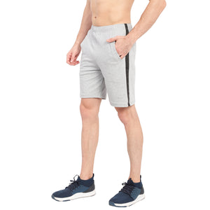 Tripole Men's Cotton Stretchable Shorts for Gym and Running | Grey