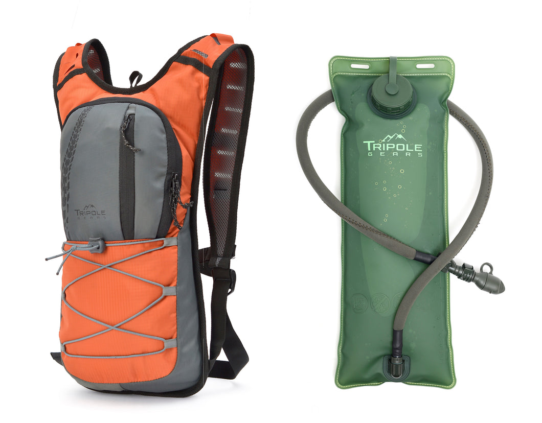 Hydration Backpacks 3 litres for Cycling with Water Bladder | Hydration Orange + Bladder