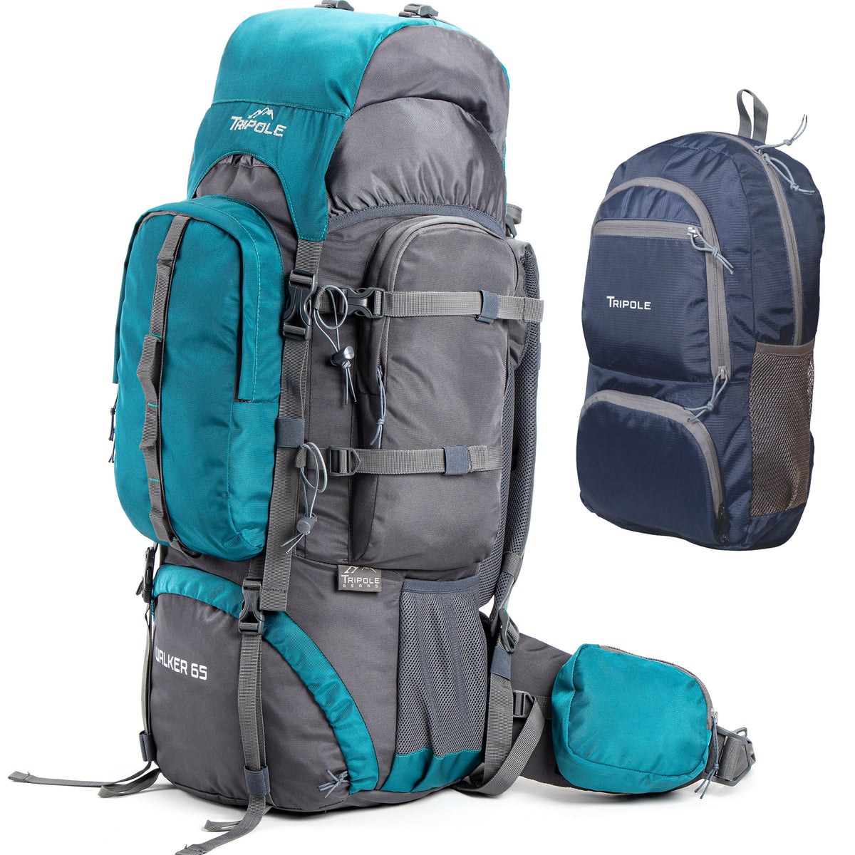 Walker 65 Litre Rucksack + Foldable Day Pack | Trekking and Travel | L ...