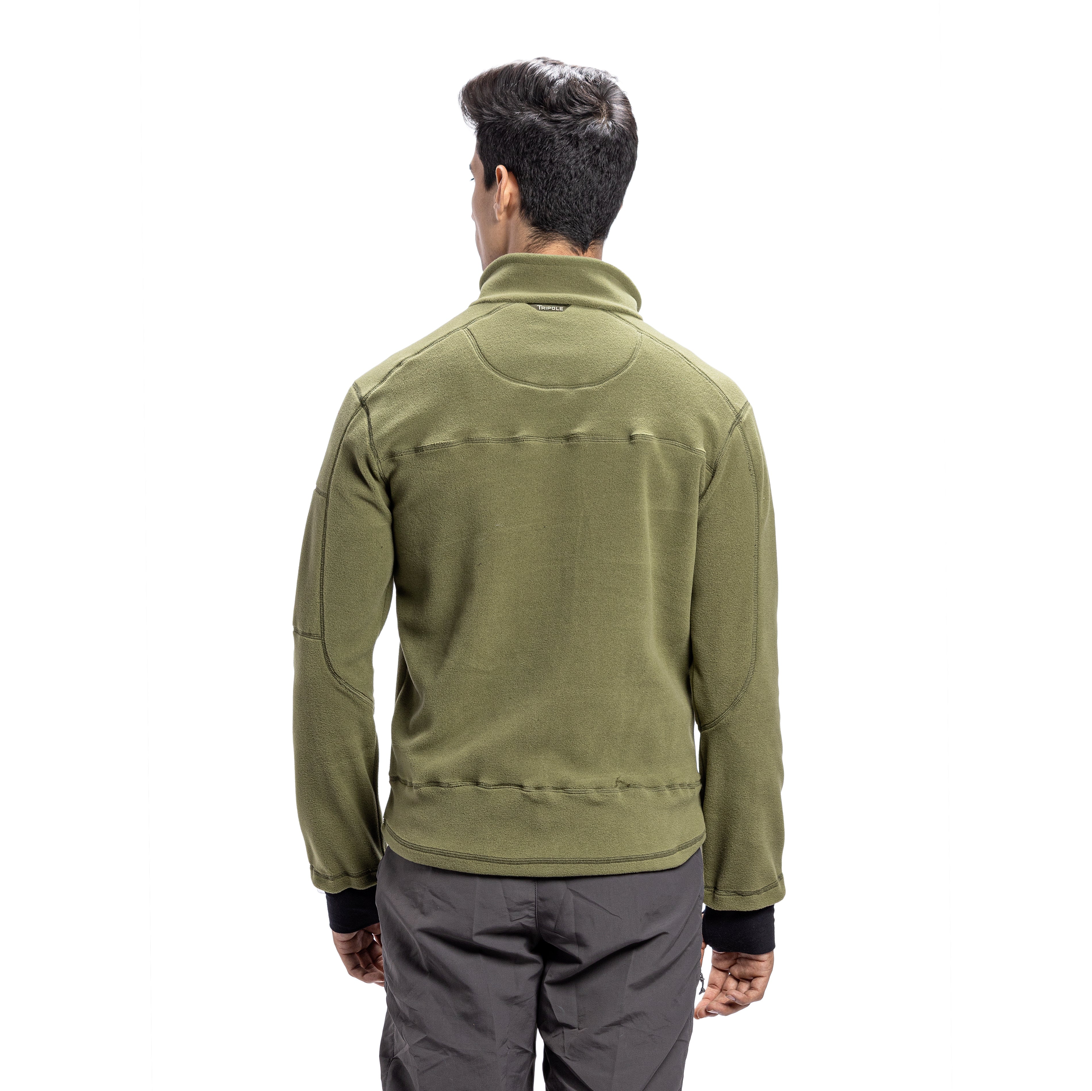 Tripole Anti-Pilling Fleece Winter Jacket and Windcheater Pseude Green Back 
