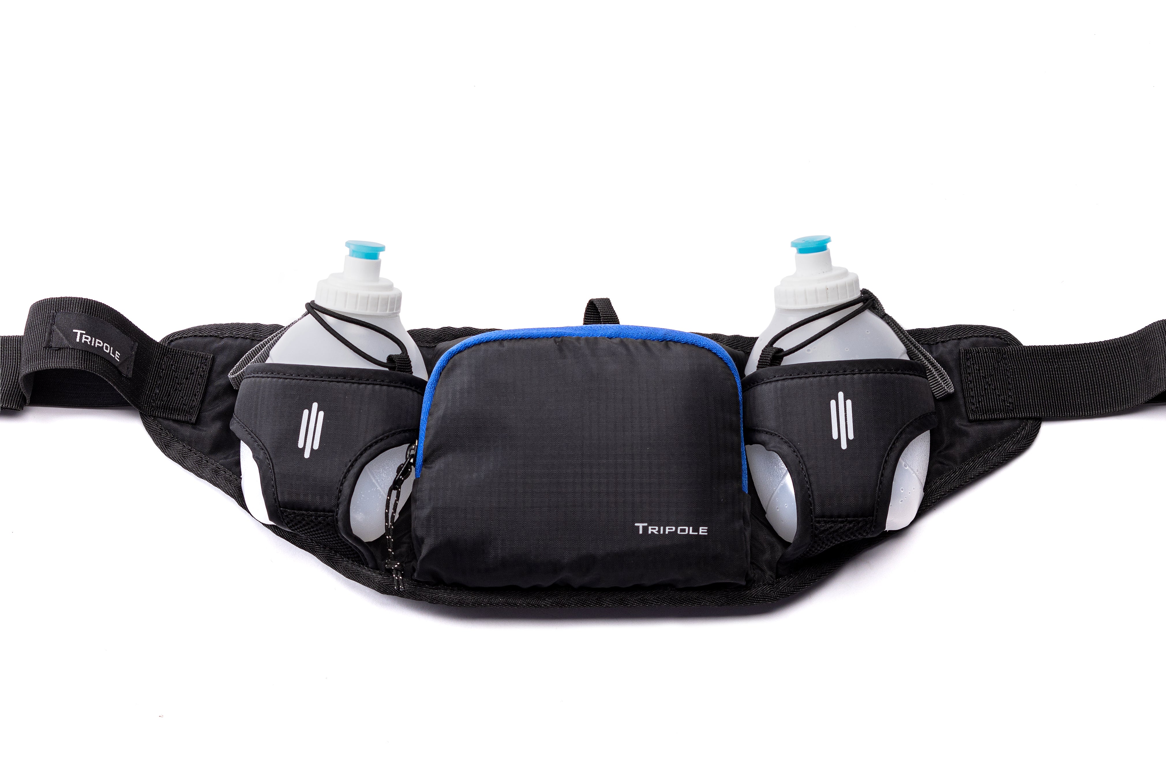 Tripole Runaqua Hydration Belt Black Front Waist Pack Running Cycling