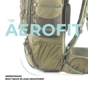 Tripole Walker Pro Internal Frame Rucksack for Travel and Trekking | Front Opening | Laptop Sleeve | Water Repellent | Rain Cover | 3 Year Warranty | 80 Litre Olive Green