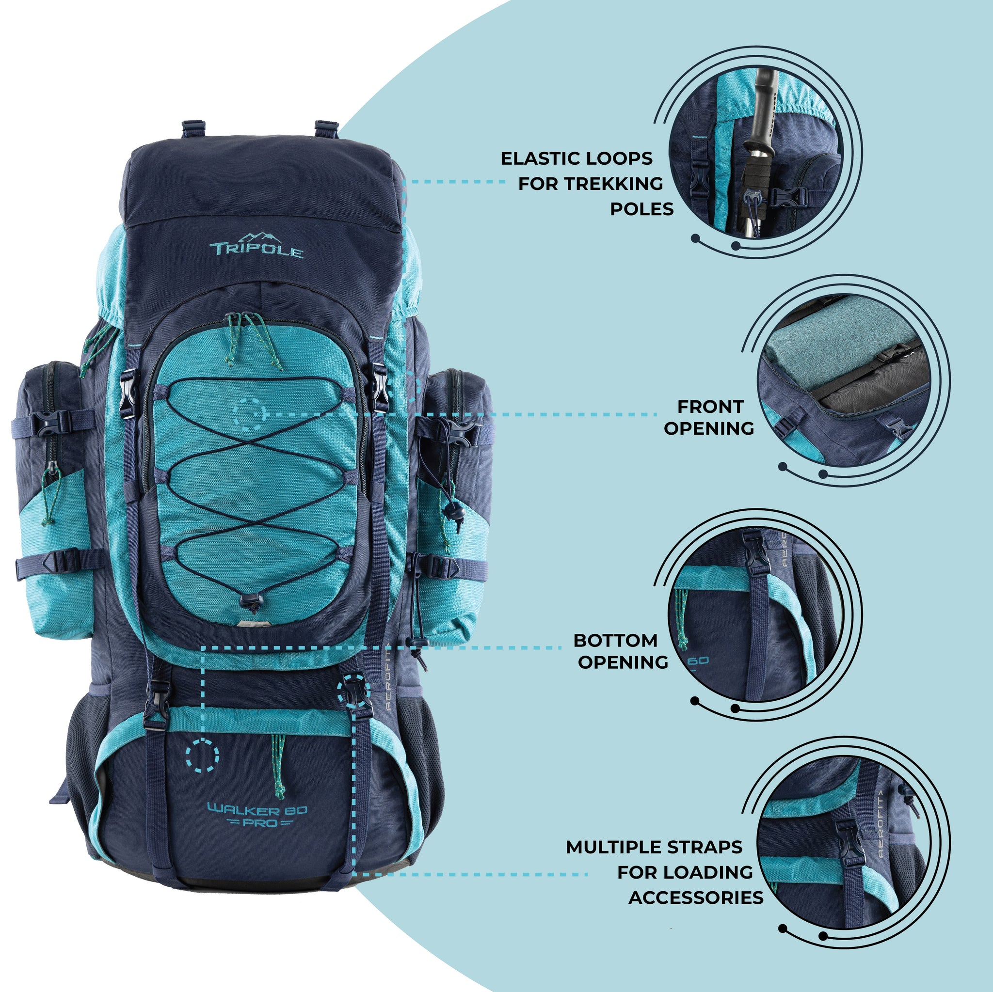 GRABMOUNT Hiking Bag 70 litres Rucksack Travel Backpack for Adventure  Camping Trekking Bag with Rain Cover & Shoes Compartment - Black Rucksack -  70 L Black - Price in India | Flipkart.com