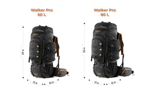 Walker Pro 80 Litre Rucksack for Trekking and Hiking | Black