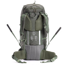 Tripole Terra Backpacking and Trekking Rucksack with Front Opening, Rain Cover and Metal Frame | Green | 75 Litres